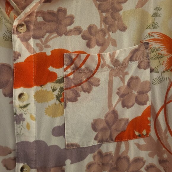 Men's Urban Outfitter Rolla's Bon Goldfish Colorful Short Sleeve Button Up Large - Picture 6 of 7